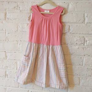 Hanna Andersson Sweet Pink & Striped Knit Dress with Pockets